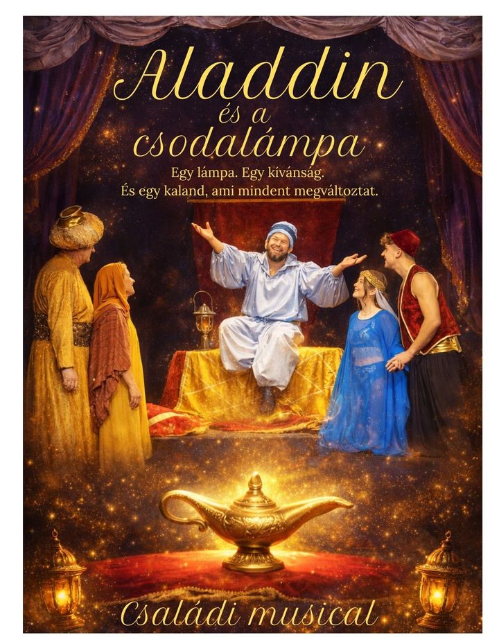 Aladdin és a csodalámpa – a Fogi Gyermekszínház eredeti előadásplakátja